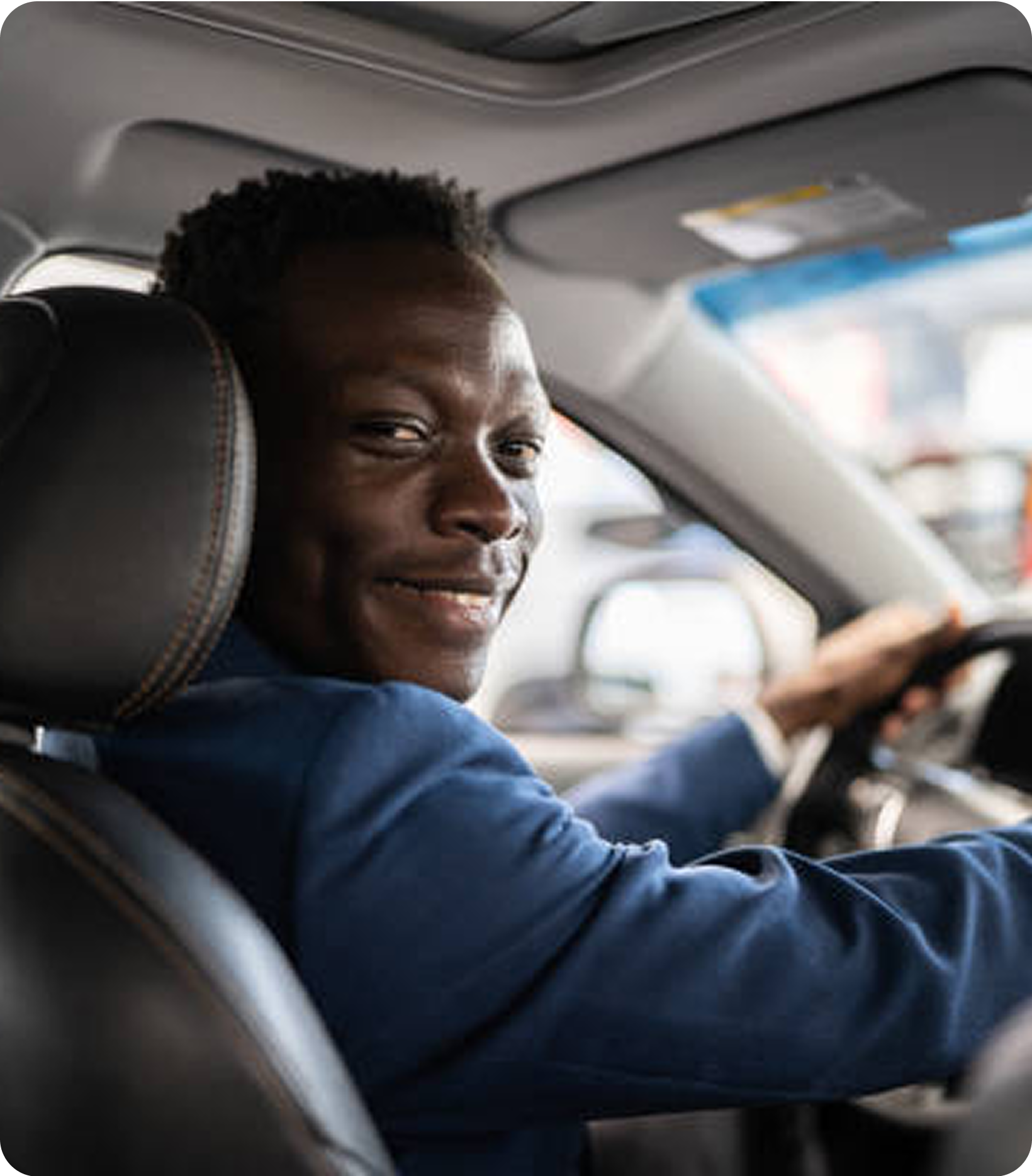 Driver in vehicle